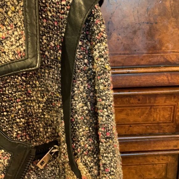 Rag and Bone Lory Knot Leather Trim Leather Jacket - Picture 5 of 13